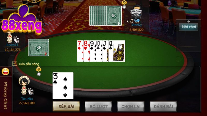 Hướng Dẫn Cách Chơi Sâm Vỡ Lòng Cho Người Mới Nhập Môn Game thủ có thể sử dụng cách chơi Sâm đánh sảnh dài tuỳ theo tình hình bài nhận