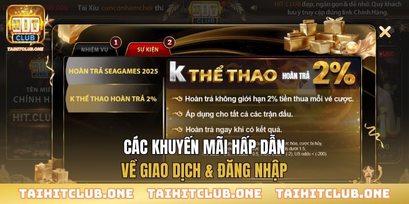 Khuyến Mãi Các khuyến mãi hấp dẫn về giao dịch & đăng nhập