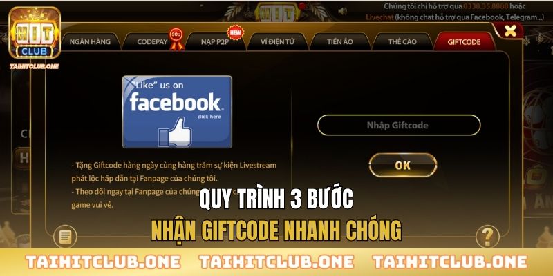 Giftcode Hitclub - Nhận Quà Miễn Phí, Tăng Cơ Hội Thắng Lớn Quy trình 3 bước nhận giftcode nhanh chóng